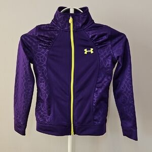 Under Armour Kids Zipper Jacket in Purple with Yellow Accents XS